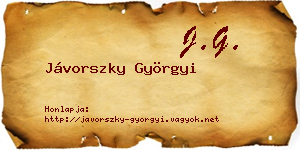 Jávorszky Györgyi névjegykártya