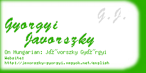 gyorgyi javorszky business card